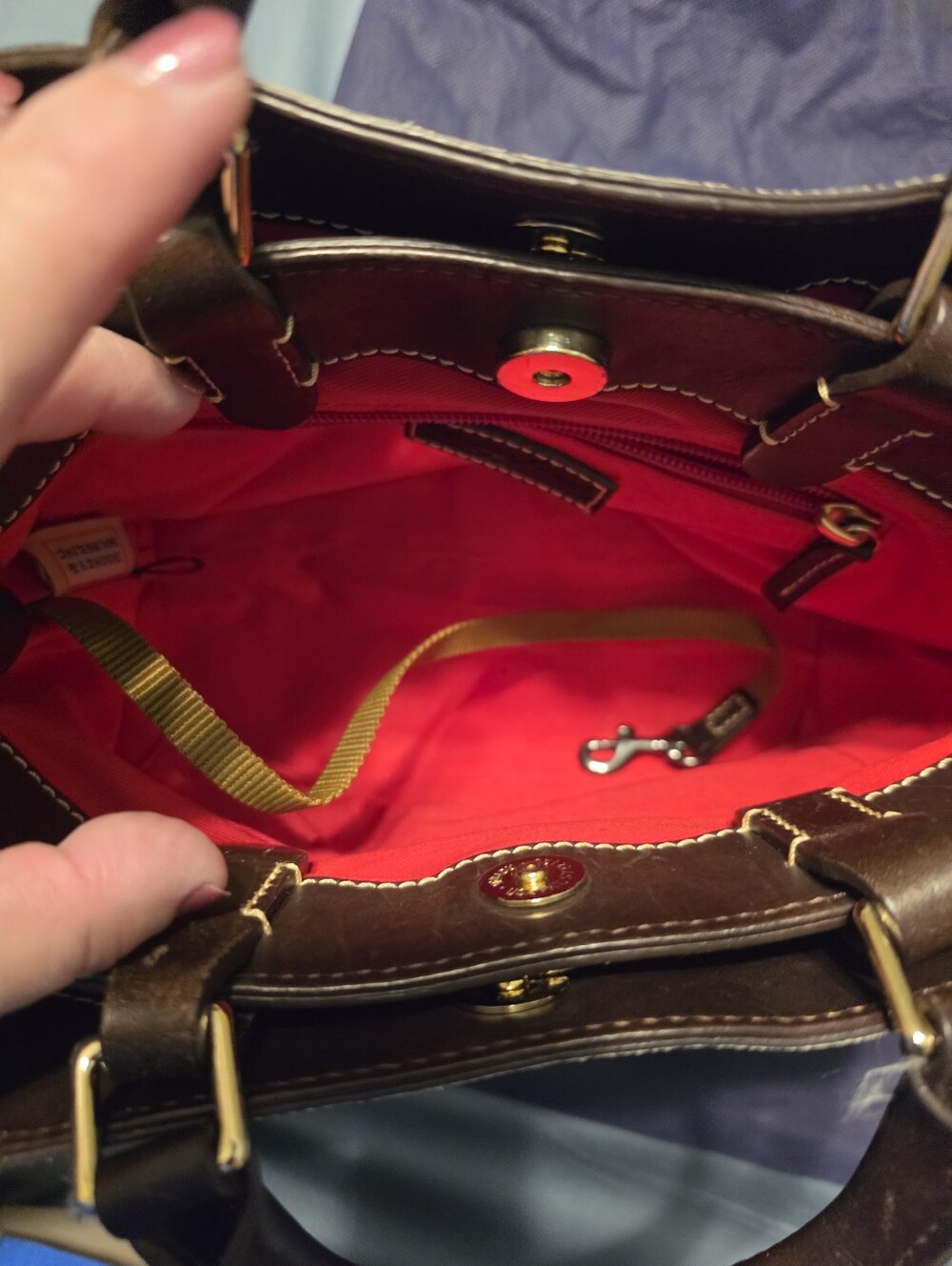 Dooney and Bourke Ostrich Satchel with Florentine Leather Wallet EUC - Picture 3 of 16